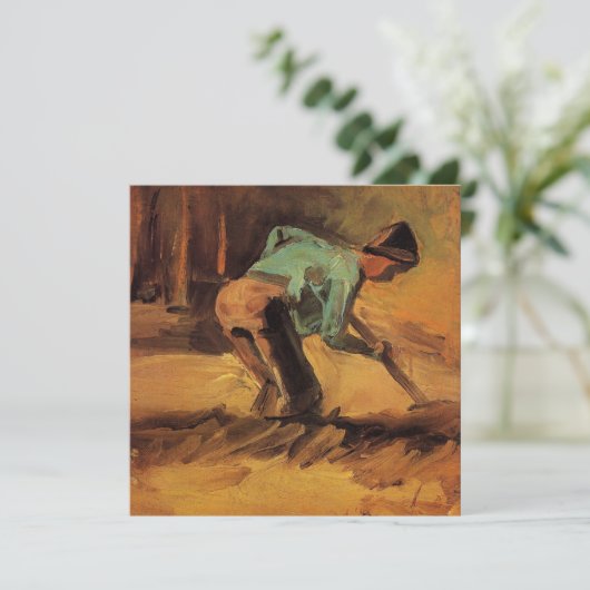 Man houdt op met stok, pade van Vincent van Gogh (Staand voorkant)