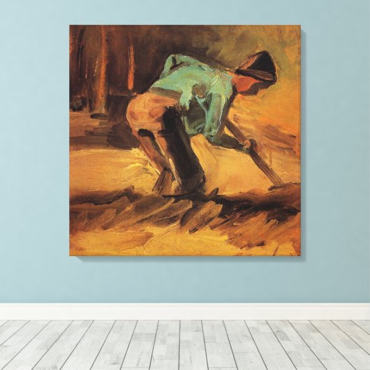 Man houdt op met stok, pade van Vincent van Gogh Canvas Afdruk (Insitu (Houten vloer))