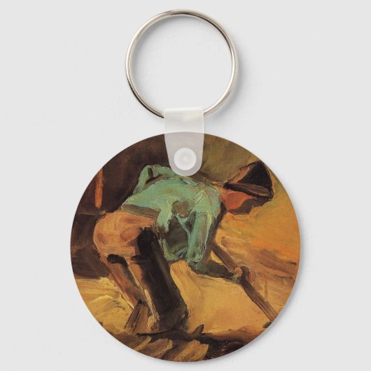 Man houdt op met stok, pade van Vincent van Gogh Sleutelhanger (Voorkant)