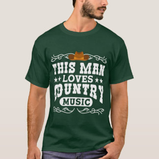 Man houdt van countrymuziek Country Music Fans gra T-shirt