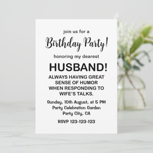 Man Hubby Quote Grappige man verjaardag Kaart (Staand voorkant)