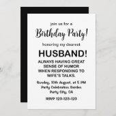 Man Hubby Quote Grappige man verjaardag Kaart (Voorkant / Achterkant)