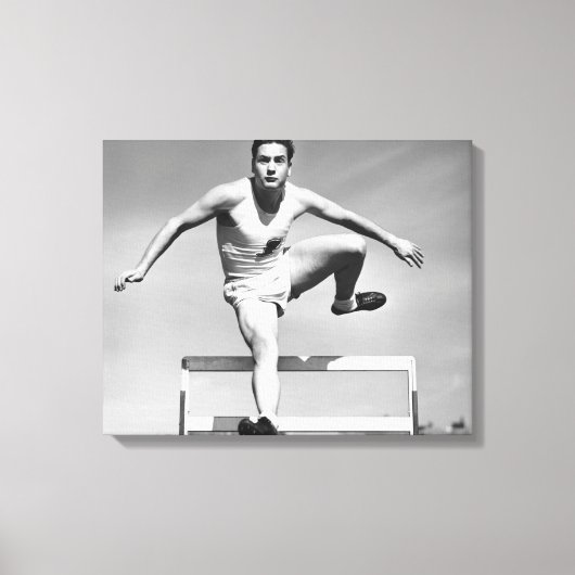 Man Hurdling Canvas Afdruk (Voorkant)