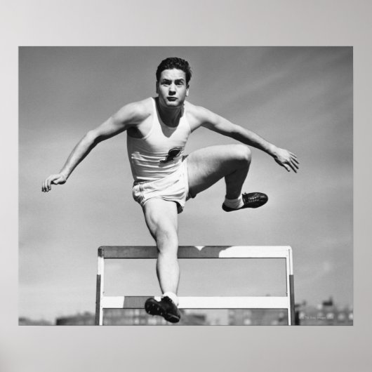 Man Hurdling Poster (Voorkant)