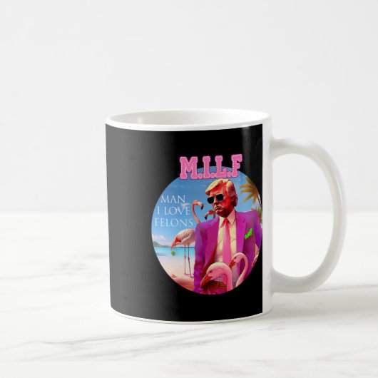 Man I Love Felons Funny Trump Flamingo Pink 2024 Koffiemok (Rechts)