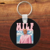 Man I Love Felons Funny Trump Pink 2024 voor Presi Sleutelhanger (Voorkant)