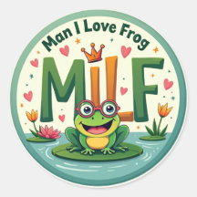 Man I Love Frog (MILF) - Schattigee kikker Sticker