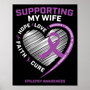 Man Ik Draag Paarse voor mijn vrouw Epilepsie Awar Poster