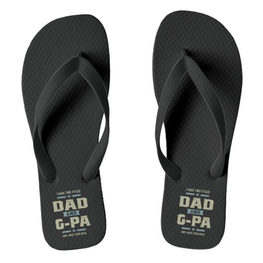 Man Ik heb twee titels Papa en Opa Teenslippers (Voetbed)