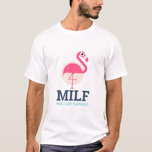 Man Ik hou van flamingos T-shirt (Voorkant)