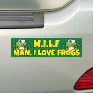 man Ik hou van kikkers Bumpersticker