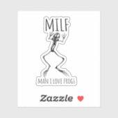 Man Ik hou van kikkers Sticker (Vel)