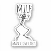 Man Ik hou van kikkers Sticker (Voorkant)