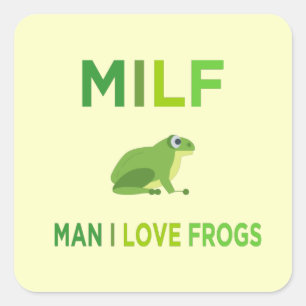 man ik hou van kikkers vierkante sticker