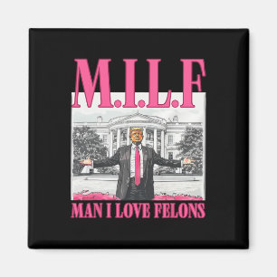Man Ik Hou Van Misdadigers Donald Trump Roze Grapp Magneet