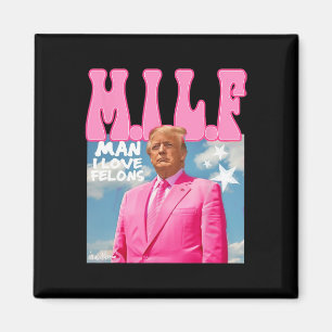 Man Ik Hou Van Misdadigers Grappige Trump Roze 202 Magneet