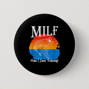 Man Ik Hou Van Vissen Grappig Ronde Button 5,7 Cm