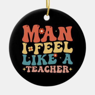 Man Ik voel me als een leerkracht terug naar schoo Keramisch Ornament