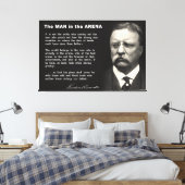 Man in de Arena Speech - Teddy Roosevelt 1910 Canvas Afdruk (Insitu (Slaapkamer))