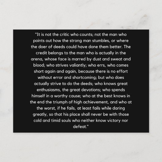 Man in de Arena Theodore Roosevelt Briefkaart (Voorkant)