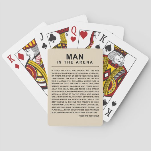 Man in de arena - veel gewend pokerkaarten (Achterkant)