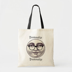 man in de maan full face bril zwart Wh Tote Bag