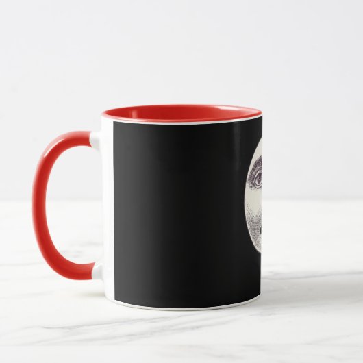  man in de maan full face microfoon zwart mok (Links)