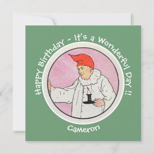 Man in de Maan Moeder Gans Verjaardagsfeestartikel Kaart (Voorkant)