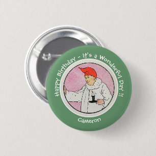 Man in de Maan Moeder Gans Verjaardagsfeestartikel Ronde Button 5,7 Cm