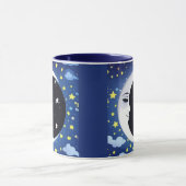 Man in de maan op een sterrenachtergrond mok (Midden)