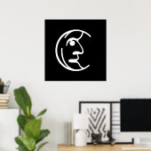 Man in de maan poster (Thuiskantoor)