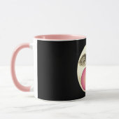 man in de maan vol gezicht roze kauwgom mok (Links)