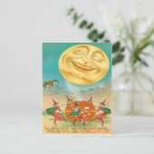 Man in de maanvleermuis heks Jack O Lantern Briefkaart (Staand voorkant)