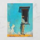 Man in de schaduw - een rustieke Cubaanse scene Briefkaart (Voorkant)