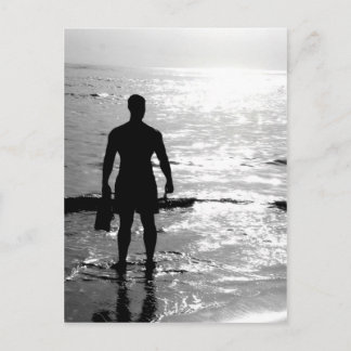 Man in de zonsopgang briefkaart