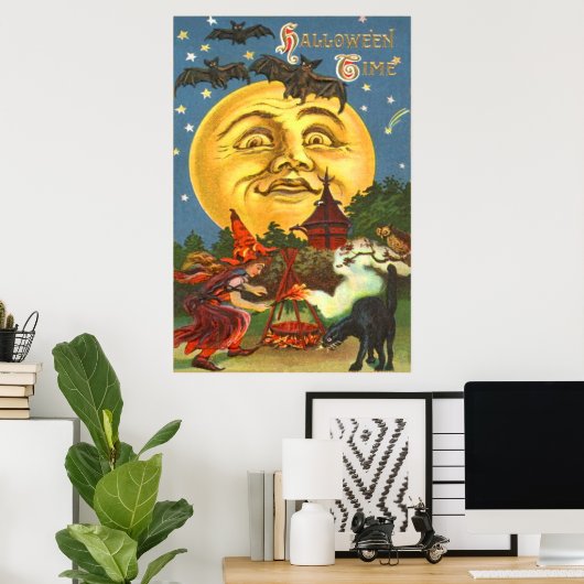 Man in de zwarte motorkap poster (Thuiskantoor)
