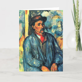 Man in een Blauwe Smock - Paul Cezanne - c1896 Kaart