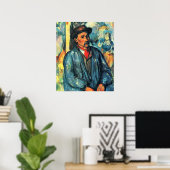 Man in een Blauwe Smock - Paul Cezanne - c1896 Poster (Thuiskantoor)