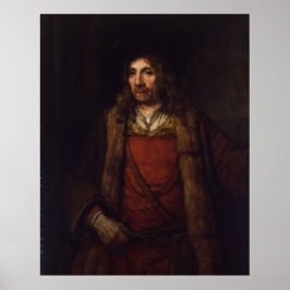 Man in een met vier beklede laag — Rembrandt — c16 Poster