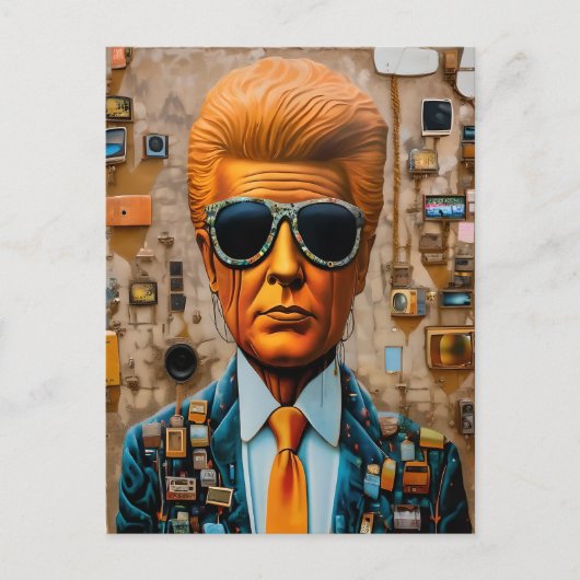 Man in een vervallen samenleving briefkaart (Voorkant)