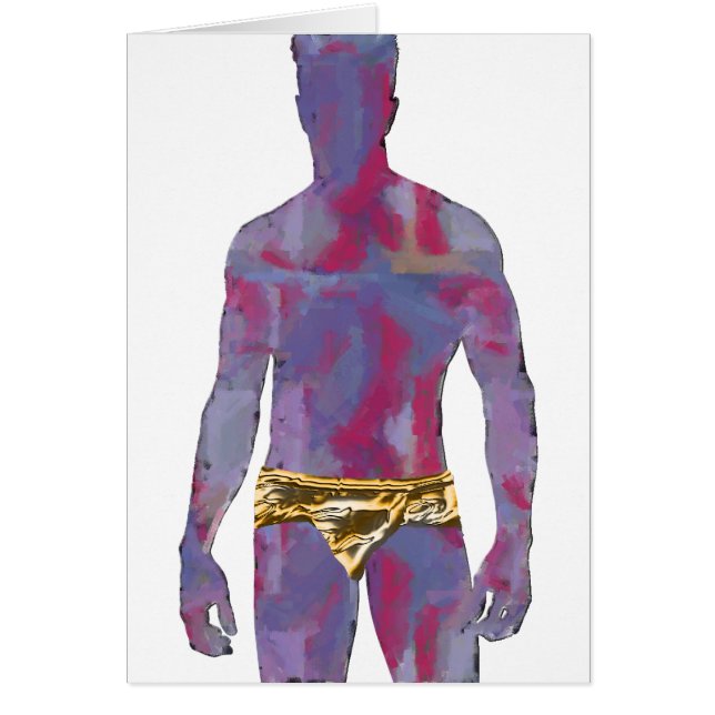 Man in goudondergoed (Voorkant)