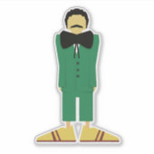  Man in Green Suit Art Retro Abstract Sticker (Voorkant)