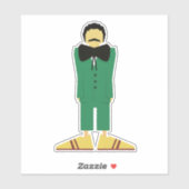  Man in Green Suit Art Retro Abstract Sticker (Vel)