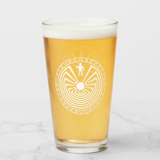Man in het doolhof glas (Achterkant gevuld)
