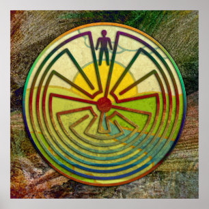 MAN IN HET MASISlandschap + uw achtergrond Poster