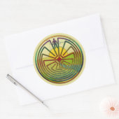 MAN IN HET MASISlandschap + uw achtergrond Ronde Sticker (Envelop)