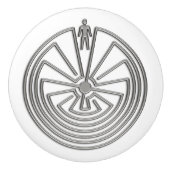 MAN IN HET MAZE zilver + je rug. en ideeën Keramische Knop (Voorkant)