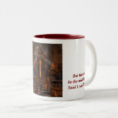 Man in het midden tweekleurige koffiemok (Voorkant rechts)