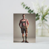 Man in Lederhosen Briefkaart (Staand voorkant)