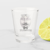 man in Moon Bartender Mustache Bow stropdas Shot Glas (Achterkant)